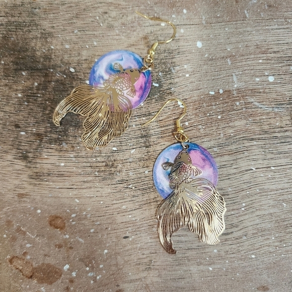 Taylor Swift Lavendar Haze Handmade Koi Earrings - Picture 4 of 5